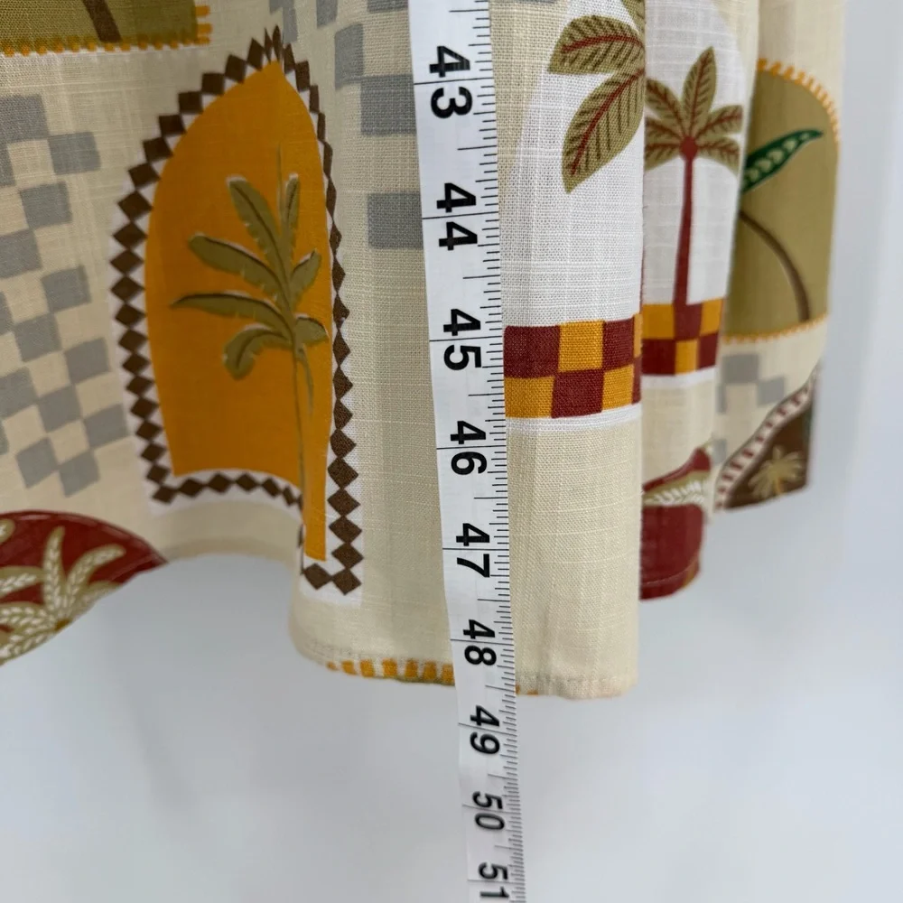 Paper Heart Dress Womens L Linen Blend Strapless Maxi Tropical Palms Long NWT